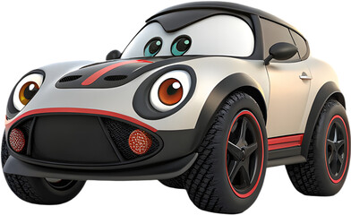 Cute cartoon car design with expressive emotions, perfect for fun, creative projects.