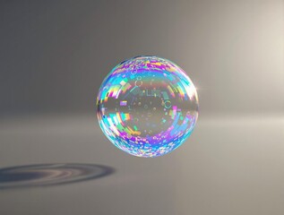 Close-up of a single beer bubble about to pop, liquid, foam