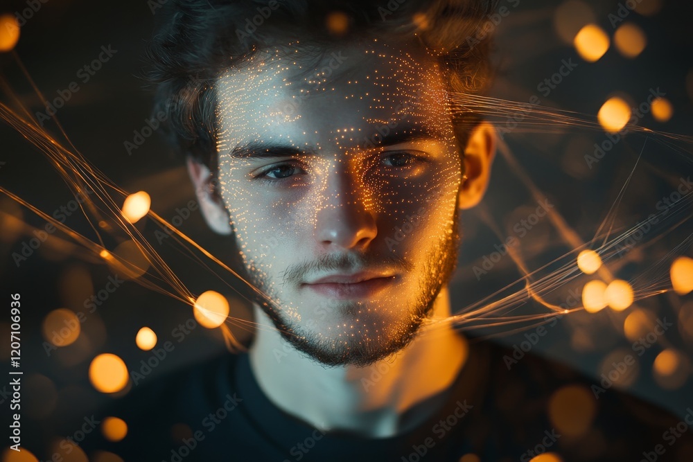 Canvas Prints a man with a beard and glasses is staring at the camera