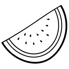Minimal Melon Slice Line Art Vector