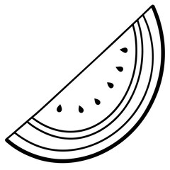 Minimal Melon Slice Line Art Vector