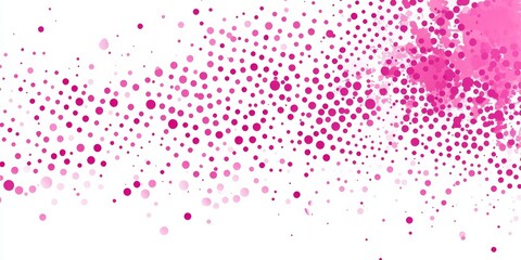 Abstract pink polka dot pattern on white background.