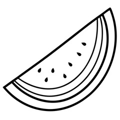 Minimal Melon Slice Line Art Vector