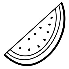Minimal Melon Slice Line Art Vector