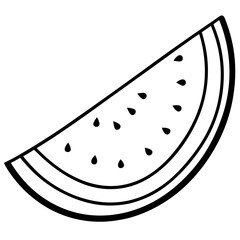 Minimal Melon Slice Line Art Vector