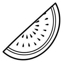 Minimal Melon Slice Line Art Vector