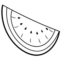 Minimal Melon Slice Line Art Vector