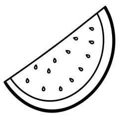 Minimal Melon Slice Line Art Vector