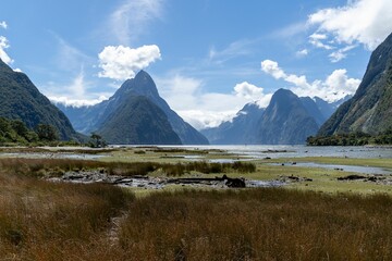 Mitre Peak in Milford Sound, New Zealand