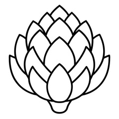 Minimalist Artichoke Outline Design