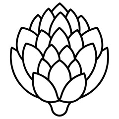 Minimalist Artichoke Outline Design