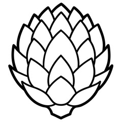 Minimalist Artichoke Outline Design