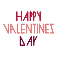 Happy Valentines Day with different shades of pink color text and white background.