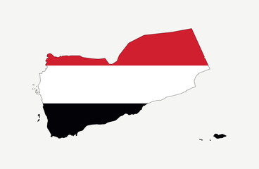 Fototapeta premium Yemen Map vector icon. Map of Yemen in Flag colors.