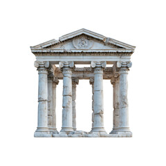 Fototapeta premium Ancient Greek Temple Ruins Isolated on Transparent background
