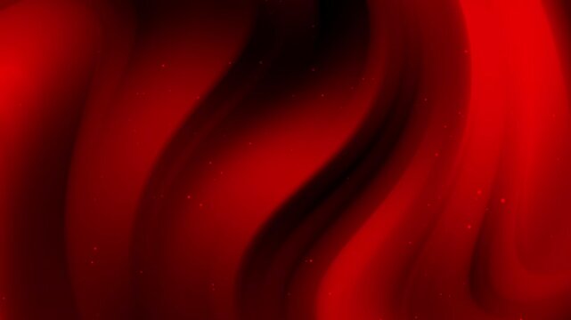 Red fabric drapes elegantly in flowing curves