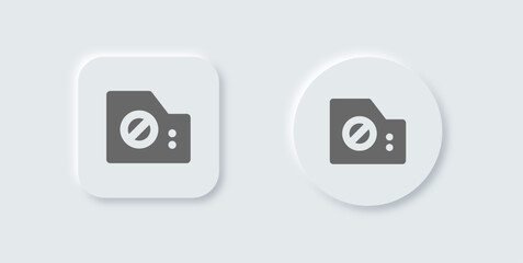 Ban solid icon in neomorphic design style. Forbidden signs vector illustration.