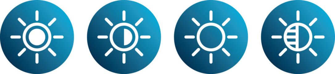 Set contrast settings vector icon. Brightness icon to adjust screen lighting, saturation and contrast with gradient colors. Vector illustration