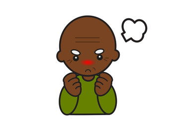  怒る黒人のおじいさん