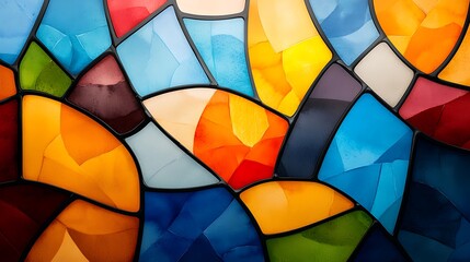 Fototapeta premium Abstract stained glass background with colorful fragmented designs