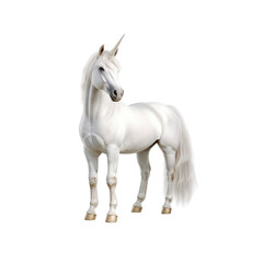 Fototapeta premium Majestic White Unicorn, Mythical Creature, Fantasy Horse