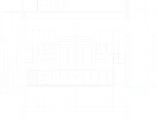 vector sketch illustration of the silhouette of a modern kitchen interior design with a size scale.eps