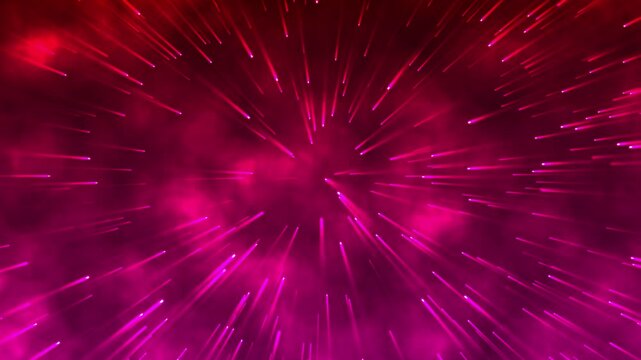 Star flying throught space, universe background.