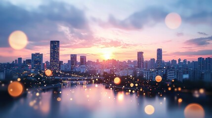 Obraz premium A futuristic AI city glowing with circuits embedded into its sleek structures. Golden data streams flow like rivers between the buildings, and floating orbs of light illuminate the digital pathways 