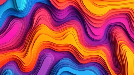 Obraz premium Abstract Colorful Layered Wave Pattern Design
