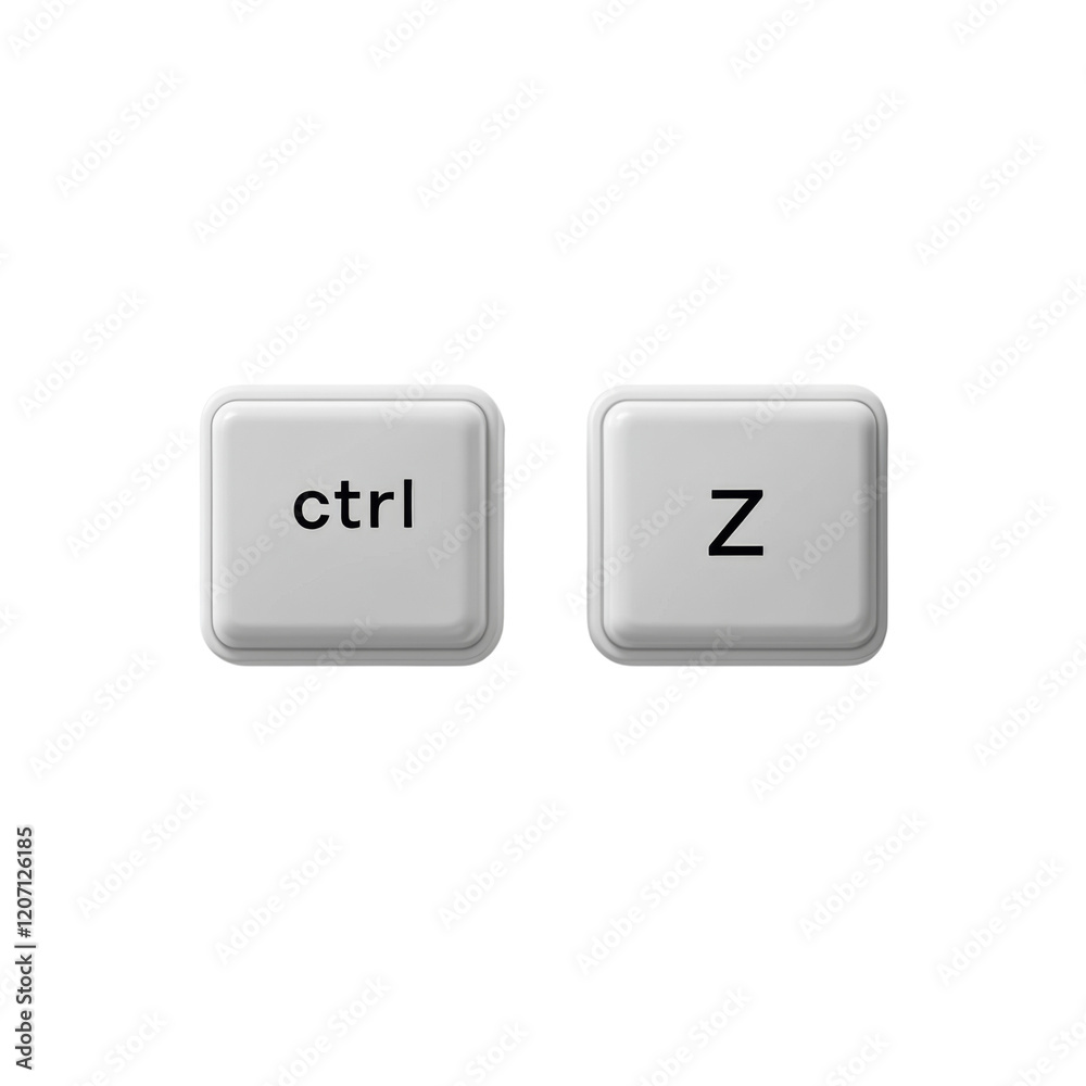 Poster Two white square buttons represent the keyboard shortcut Ctrl Z for undo functionality.