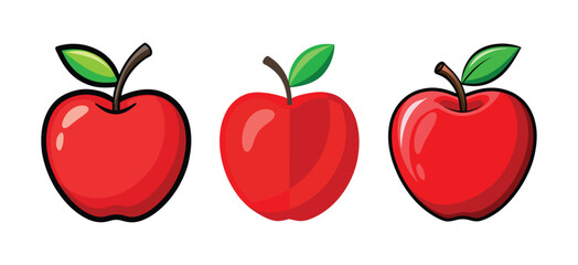 set of apple vector, vector and illustration, vector style