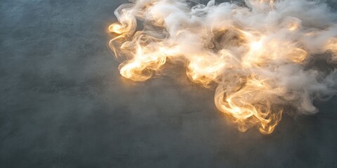 Glowing ethereal smoke swirls against dark background