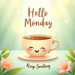 Monday Illustration, Calm Monday Art, Relaxing Monday Scene