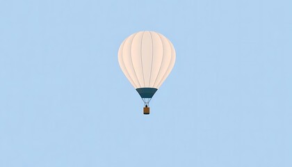 Fototapeta premium White Hot Air Balloon Soaring in a Blue Sky