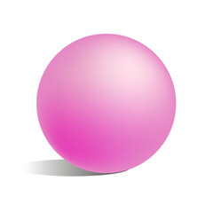 Pink sphere illustration. Gradient ball vector. Glossy round shape. Simple 3D element.