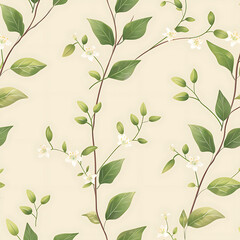 Fototapeta premium Delicate Floral Branches Pattern