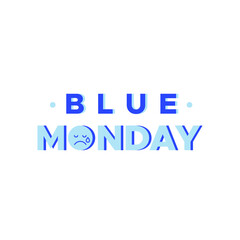 Blue Monday. The most depressing day of the year. Vector illustration, flat design