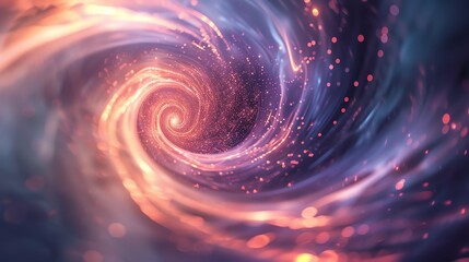 The image is a beautiful depiction of a spiral galaxy. The colors are vibrant and the details are amazing.
