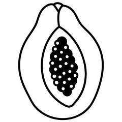 Papaya Sketch Vector Artwork