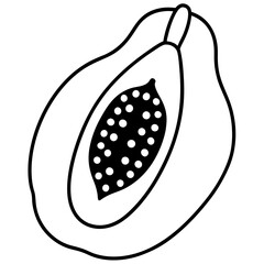 Papaya Sketch Vector Artwork