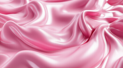 Fototapeta premium Realistic 3D Pink Chocolate Creamy Texture, Generative AI – Sweet and Smooth Design