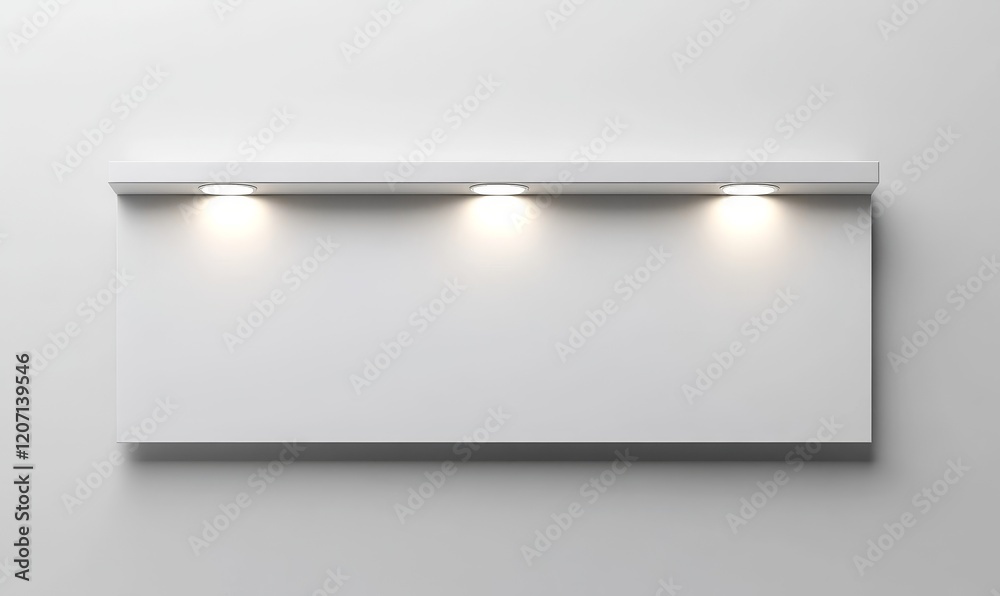 Aufkleber illuminated wall shelf with three lights, perfect for display.