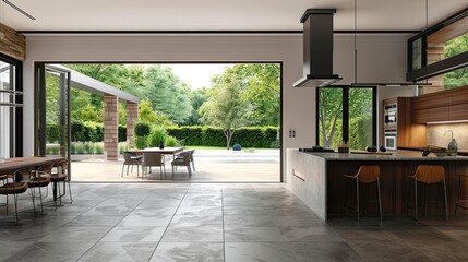 luxury and beautiful kitchen with dinning table