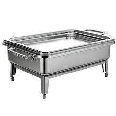 Chafing dish display for catering events kitchen food service stainless steel transparent background