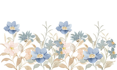 Watercolor garden for background template.