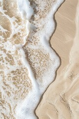 Fototapeta premium A serene view of soft waves lapping against the beach, demonstrating nature's peaceful rhythm and beauty.