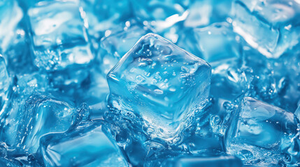 Iridescent Jello Splash with Floating Food in Sky-Blue Scene, Generative AI