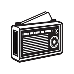 radio silhouette, black and white silhouette, vector and illustration	