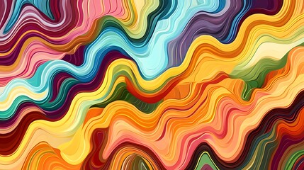 Fototapeta premium Abstract Colorful Wave Pattern Design Art