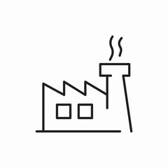 Industrial factory building manufacturing icon vector sign